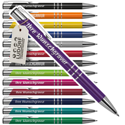 #teamludorf 50x Metall-Kugelschreiber DELTA UNI Lackiert inkl. Wunsch-Gravur Ludorf Textilveredelung & Werbetechnik