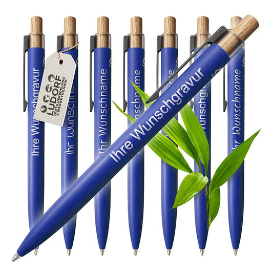 Blauer Aluminium-Kugelschreiber mit hochwertiger Gravur