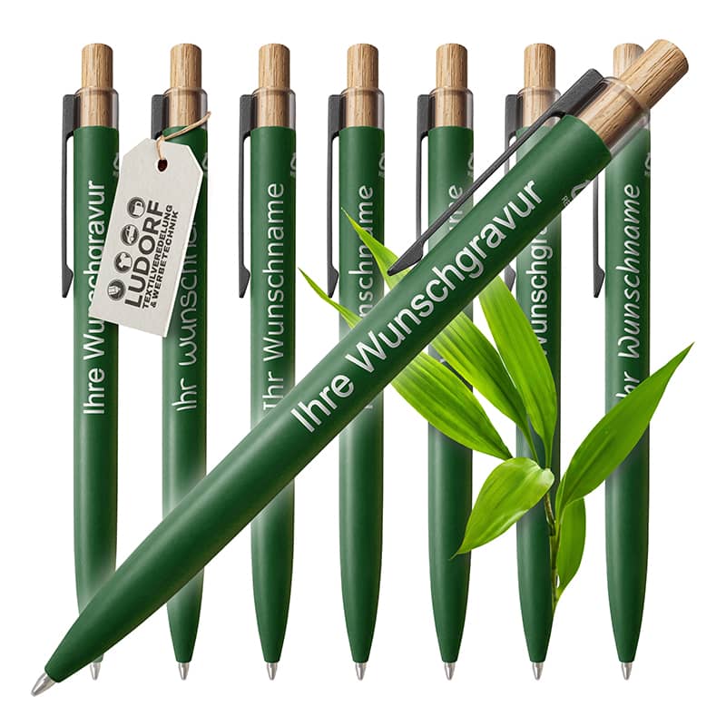 „Grüner gravierter Alu-Kugelschreiber – ideal als Geschenk