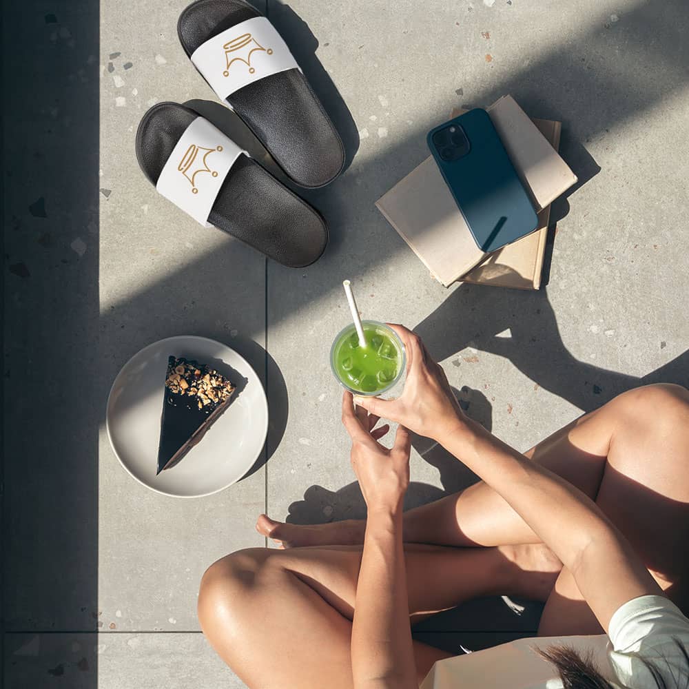 Personalisierte Badelatschen mit individuellem DTF-Druck – Werbegeschenk & Eventartikel #teamludorf