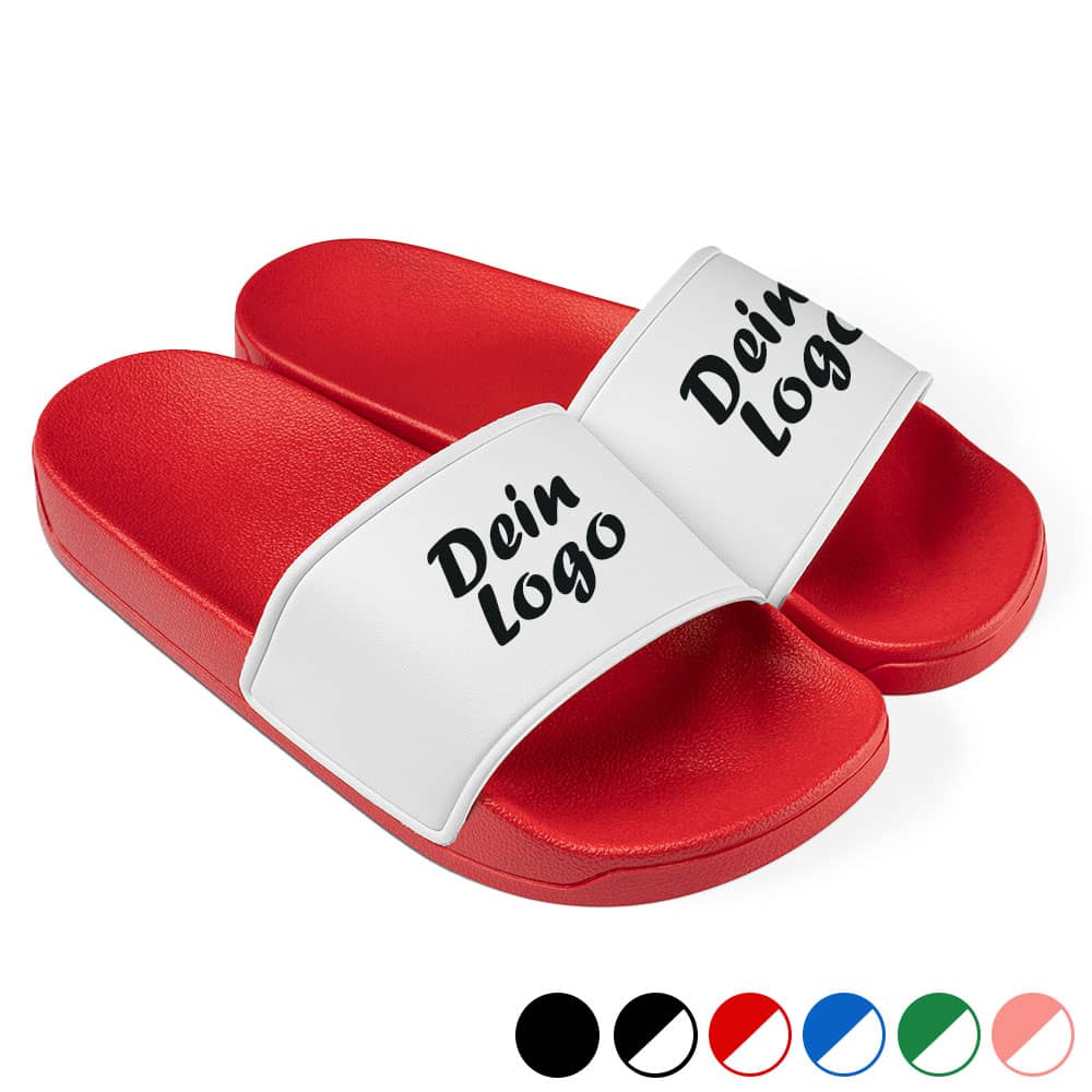 Personalisierte Badelatschen mit individuellem DTF-Druck – Werbegeschenk & Eventartikel #teamludorf