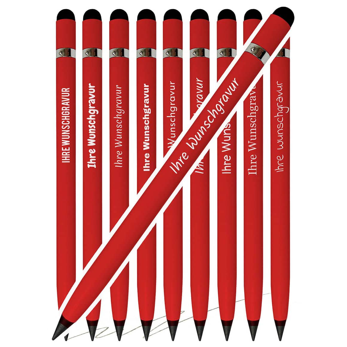 Roter Aluminium Graphitstift mit Gravur