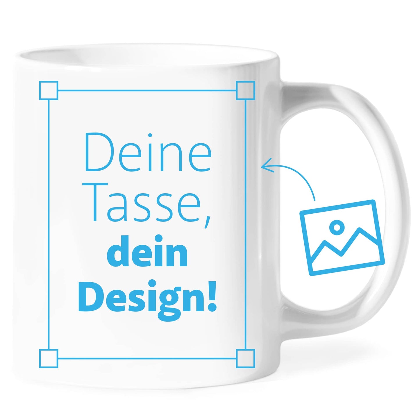 Personalisierte weiße Fototasse mit individuellem Aufdruck