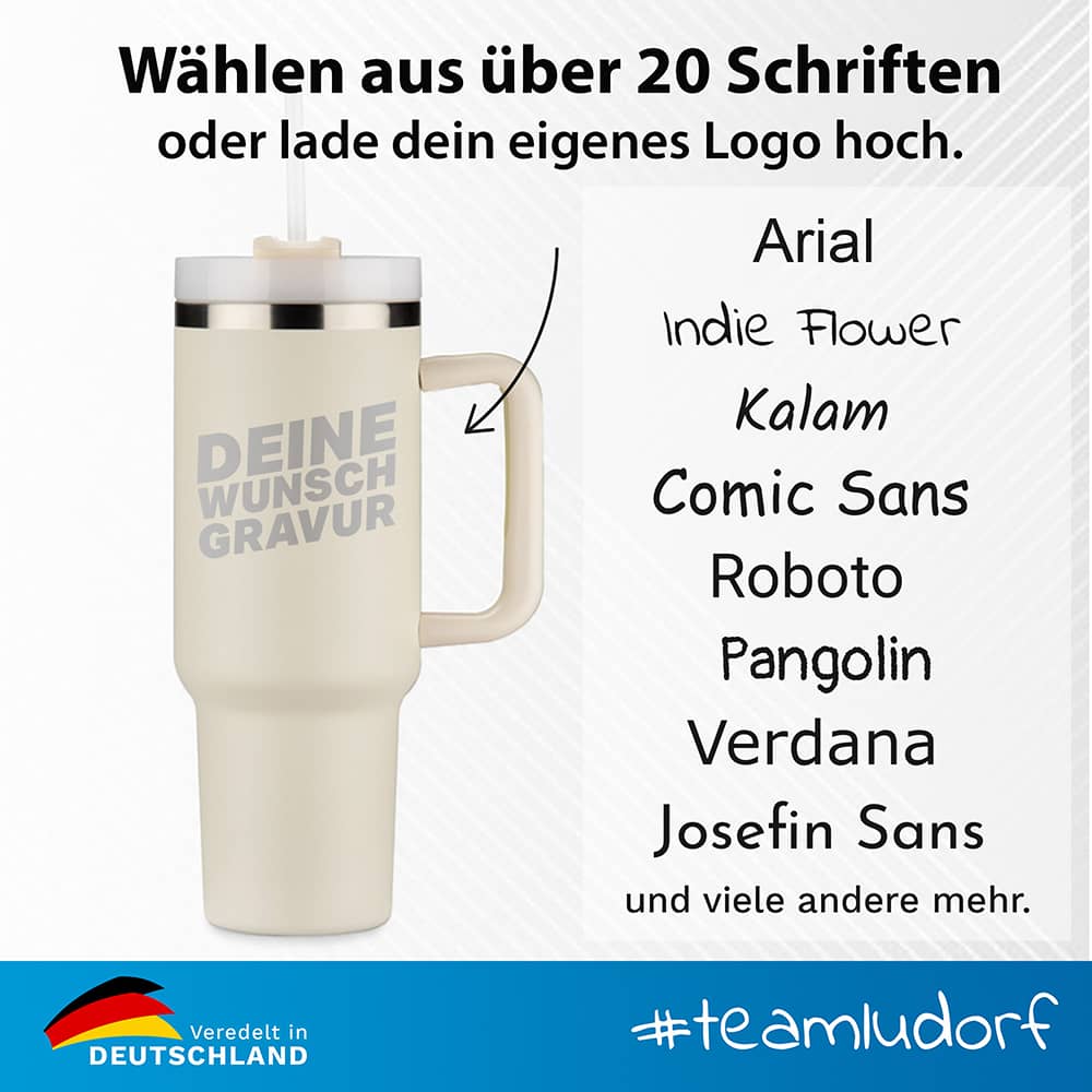 Personalisierter Thermobecher 1L inkl. Lasergravur #teamludorf