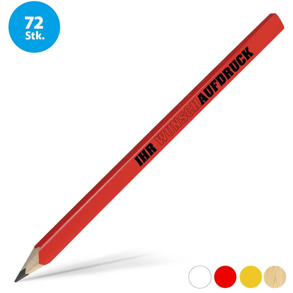 Zimmermanns-Bleistift Rot mit Logoaufdruck