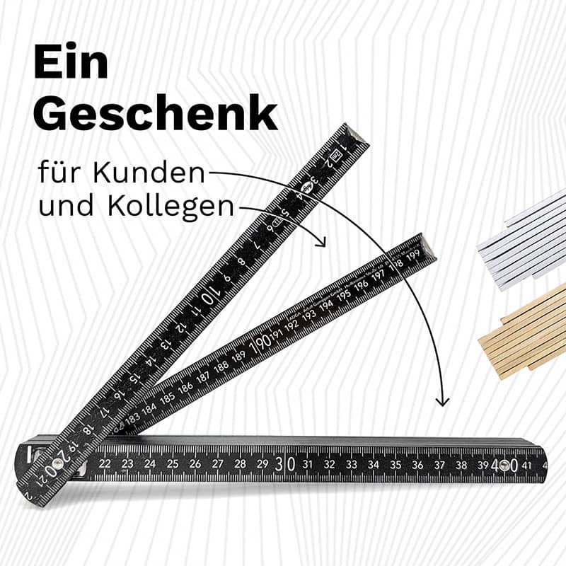 Personalisierter Zollstock 2 m aus Holz mit individuellem Aufdruck – ideal als Geschenk für Handwerker