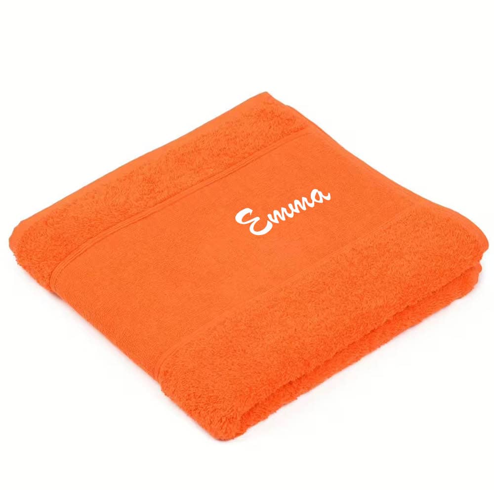 Handtuch Porto in Orange – mit Wunschname oder Logo bestickbar