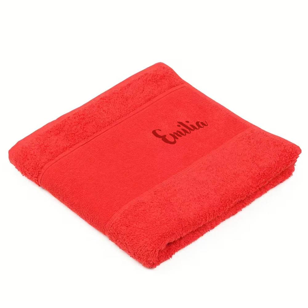 Rotes Handtuch Porto – personalisiertes Geschenk mit gesticktem Namen