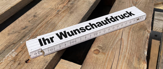 Zollstock mit Logo als Werbeartikel für Handwerk und Bau