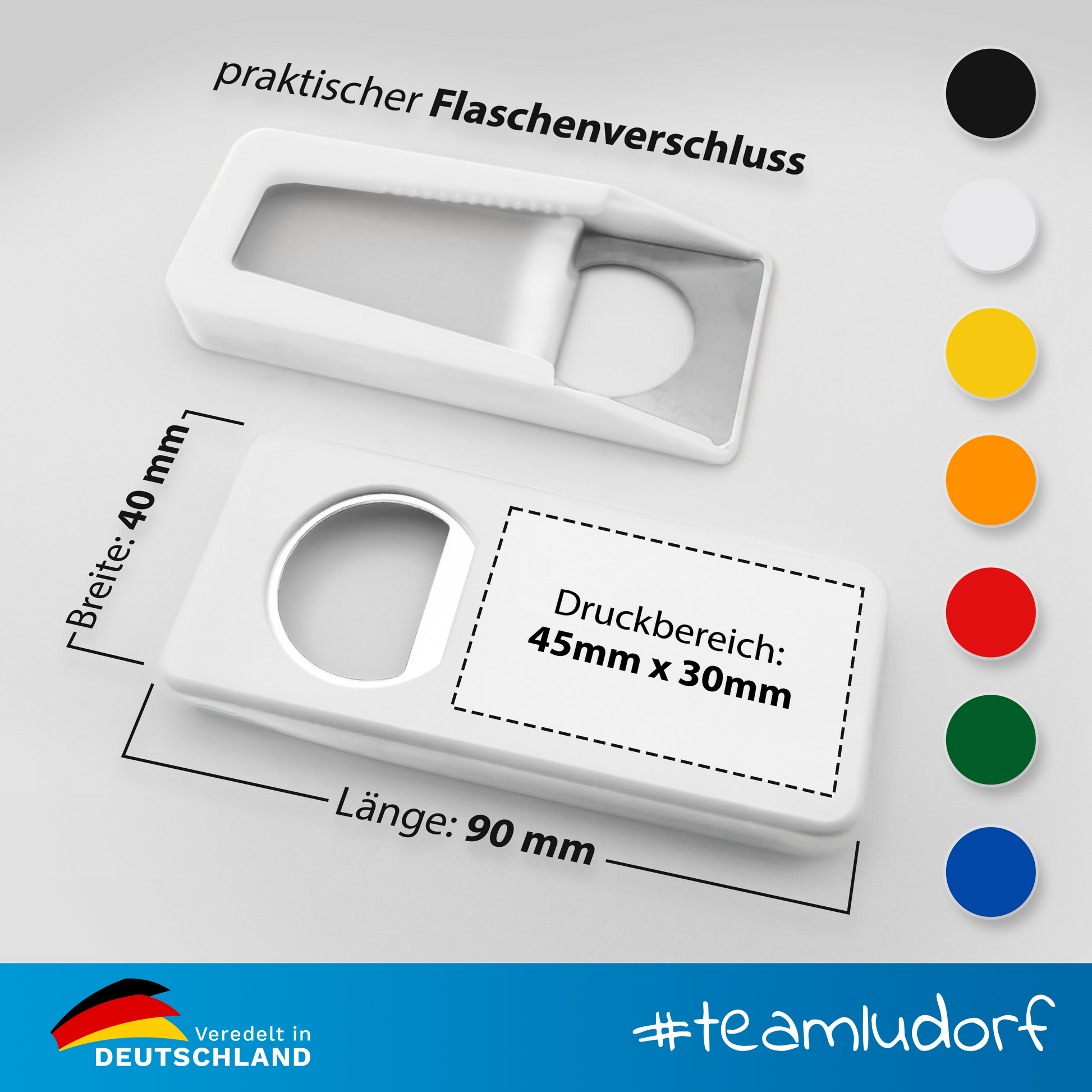 Flaschenöffner mit Verschluss inkl. Bedruckung Ludorf