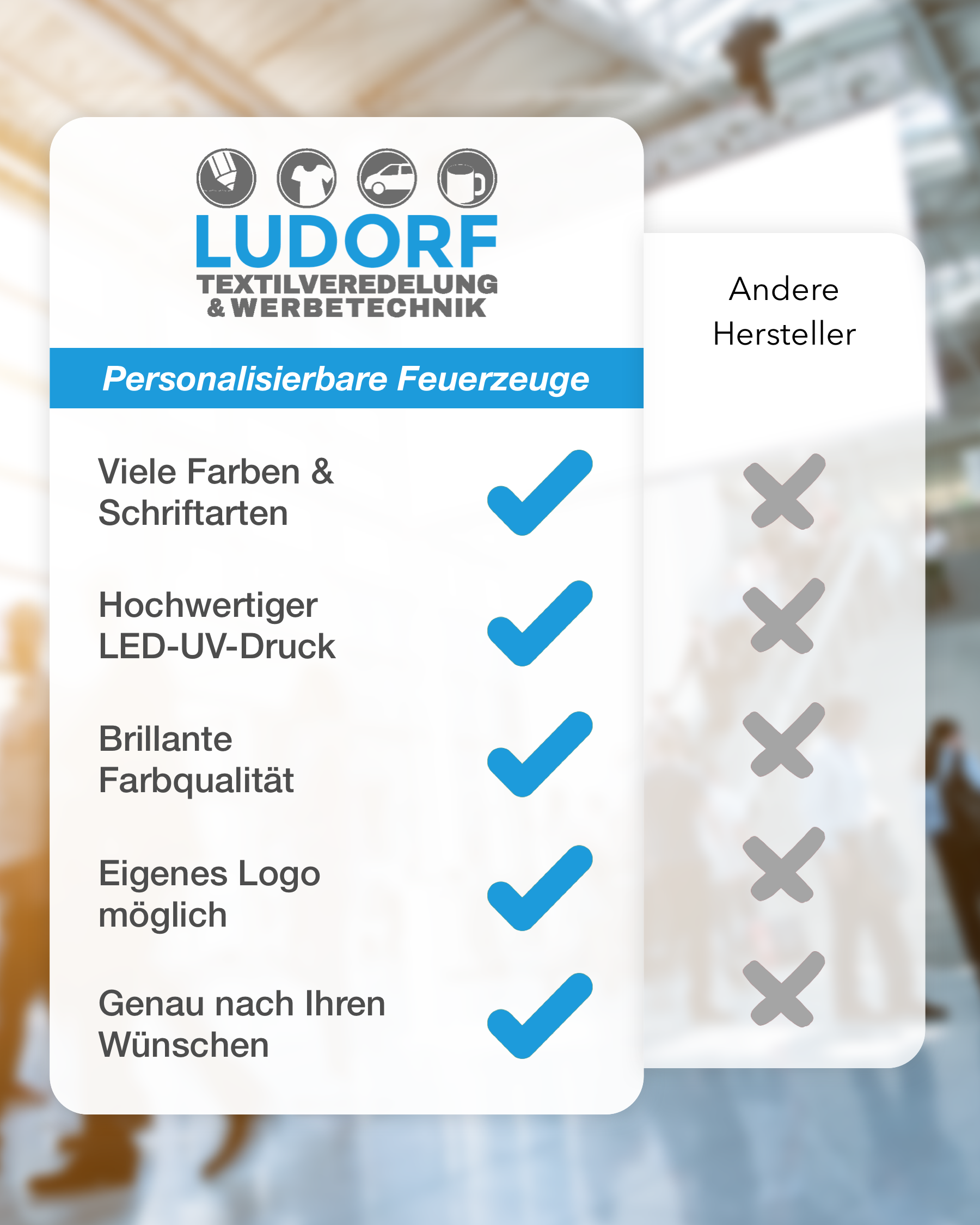 #teamludorf Feuerzeug inkl. Bedruckung Ludorf