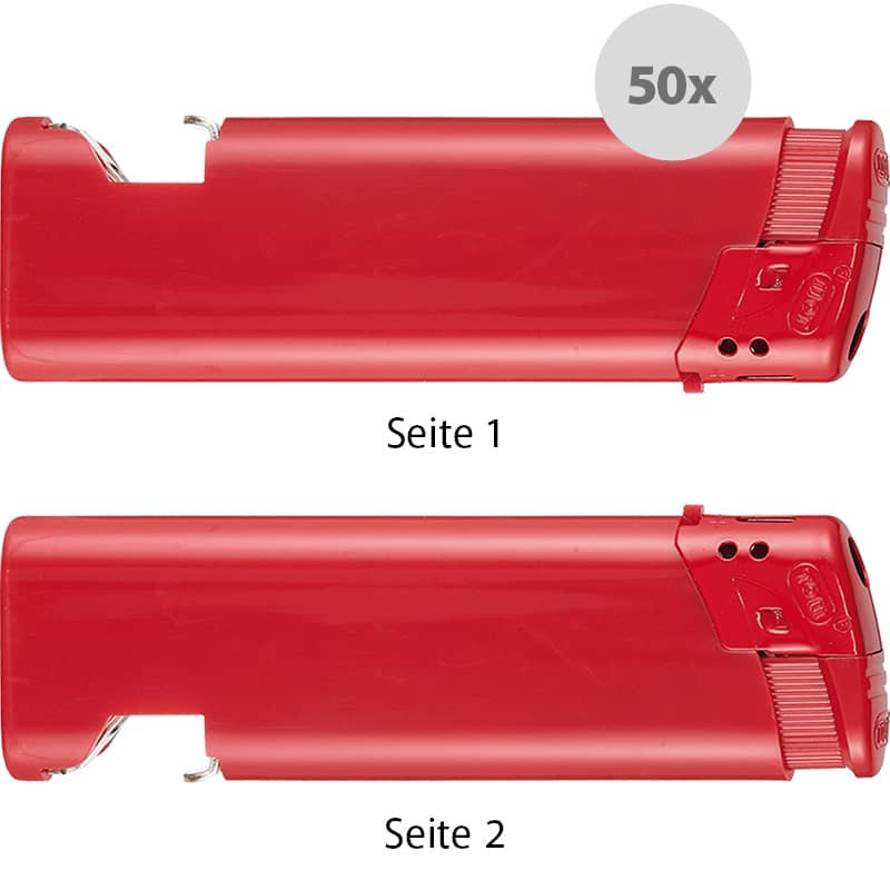 Feuerzeug mit Flaschenöffner inkl. Druck 50 Stk einsetig Ludorf Textilveredelung & Werbetechnik