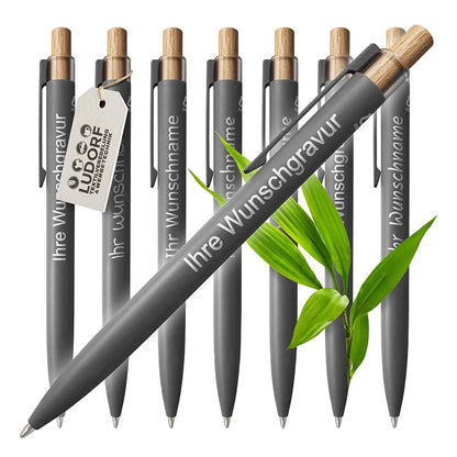 Anthrazitfarbener Alu-Kugelschreiber mit Gravur – edles Design