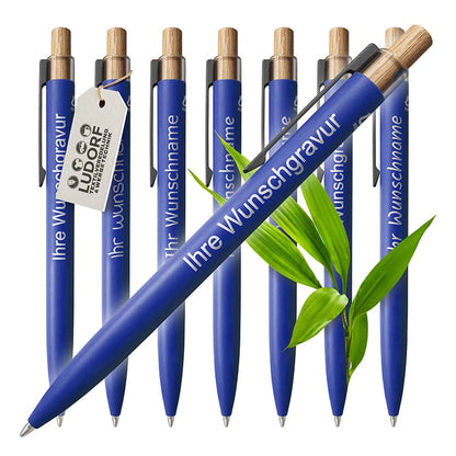 Blauer Aluminium-Kugelschreiber mit hochwertiger Gravur