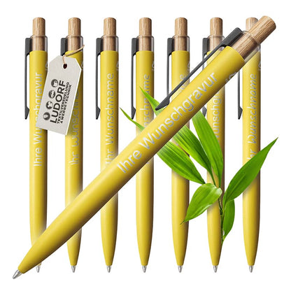 Gelber Kugelschreiber aus Aluminium – graviert mit Namen oder Logo