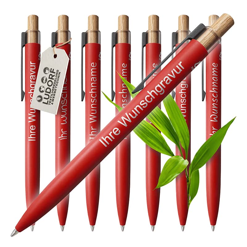 Roter Aluminium-Kugelschreiber mit Wunschgravur