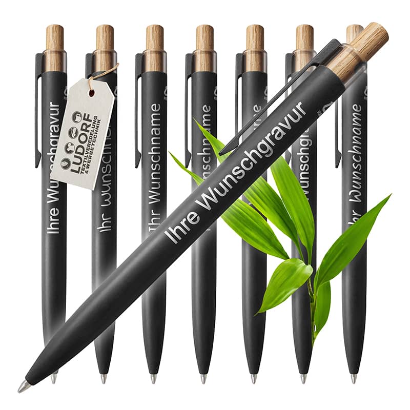 Anthrazitfarbener Alu-Kugelschreiber mit Gravur – edles Design