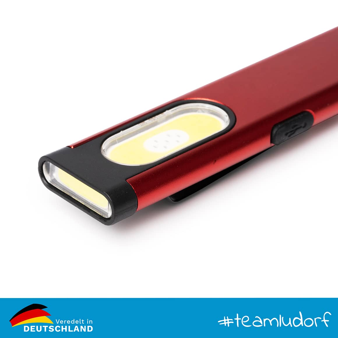 LED Arbeitslampe mit Gravur – kompakte wiederaufladbare Arbeitsleuchte Ludorf Textilveredelung & Werbetechnik