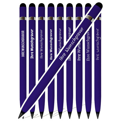 Blauer Aluminium Graphitstift mit Gravur