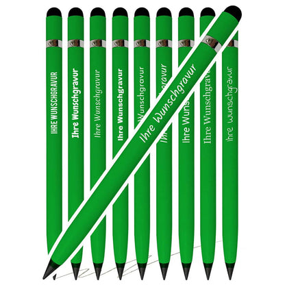 Grüner Aluminium Graphitstift mit Gravur