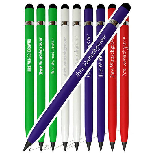 Aluminium Graphitstifte CAPPA in Rot, Blau, Grün und Weiß mit Gravur