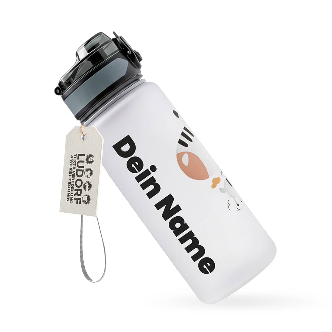 Weiße CAMPOS Kids Kinder Trinkflasche 500 ml mit Zebra Motiv