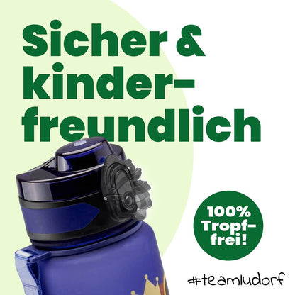 CAMPOS Kids Kinder Trinkflasche mit auslaufsicherem Verschluss und mehreren Trinkpositionen