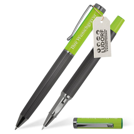 Metall-Schreibset DUO Kugelschreiber in Apfelgrün, 2er-Set, personalisierbar