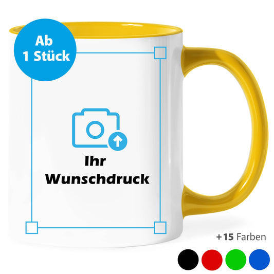 Keramiktasse mit individuellem Logo oder Foto – personalisierte Tasse für Firmen und private Geschenke, made in Germany