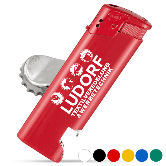 Feuerzeug mit Flaschenöffner – personalisierbar mit eigenem Logo oder Schriftzug