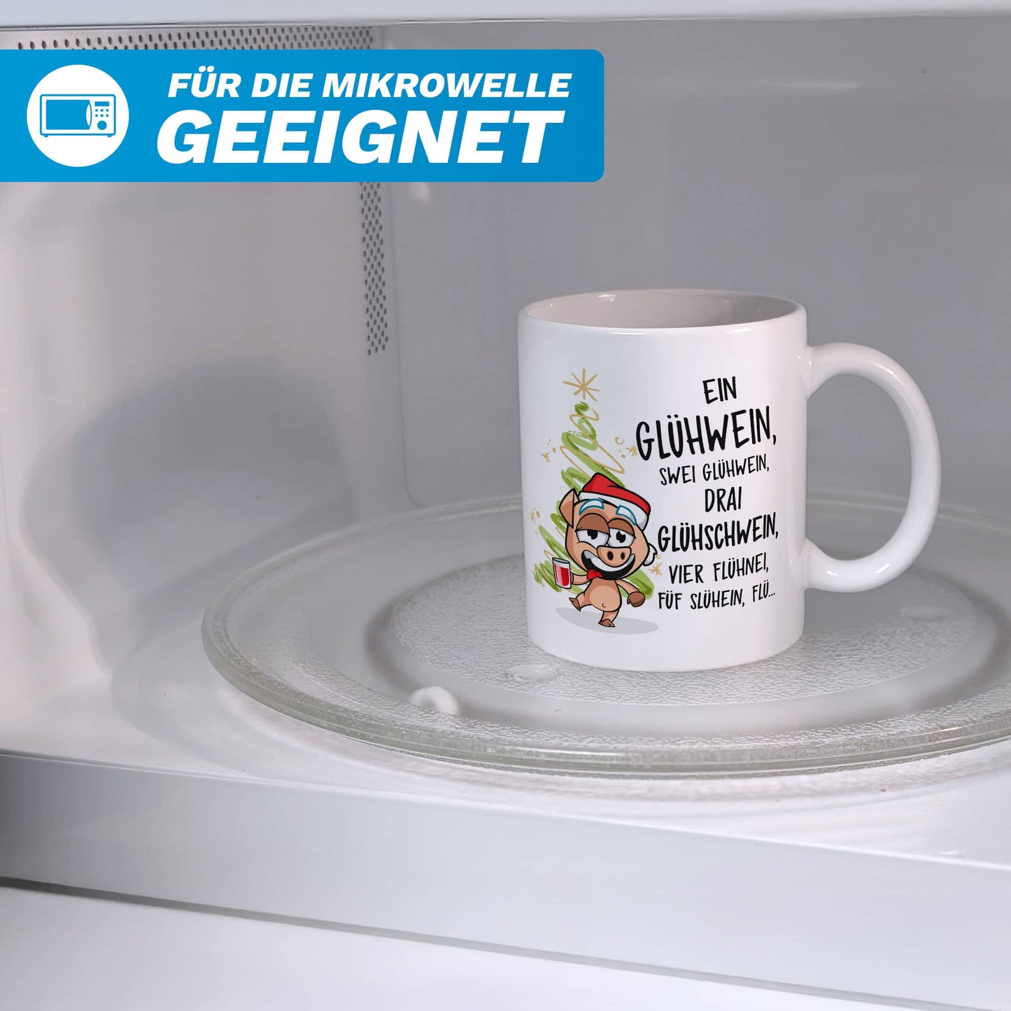 Beispiel einer bedruckten Tasse mit Firmenlogo