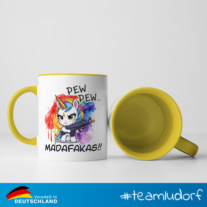 #teamludorf - Tasse - Humorvolles Nilpferd Design Alles Kacke - Altrosa Henkel und Inneres - Robuste Keramik Kaffeetasse, Spülmaschinenfest, Mikrowellengeeignet, Geschenk für Frauen Ludorf Textilveredelung & Werbetechnik