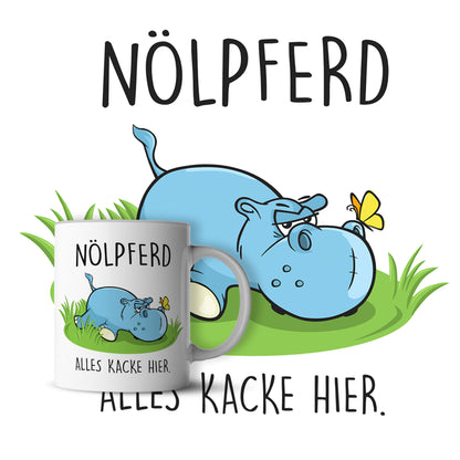 #teamludorf - Tasse - Humorvolles Nilpferd Design Alles Kacke - Altrosa Henkel und Inneres - Robuste Keramik Kaffeetasse, Spülmaschinenfest, Mikrowellengeeignet, Geschenk für Frauen Ludorf Textilveredelung & Werbetechnik