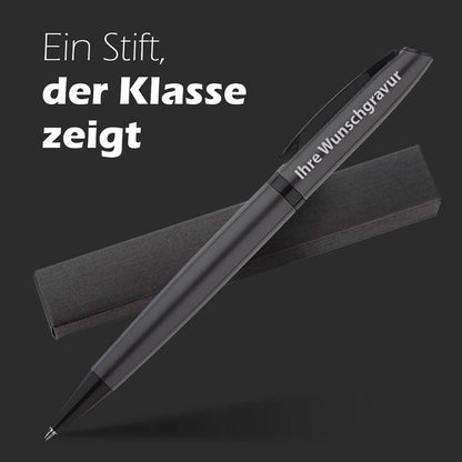 Edler gravierter Kugelschreiber Zeta in Anthrazit – Ein Stift, der Klasse zeigt