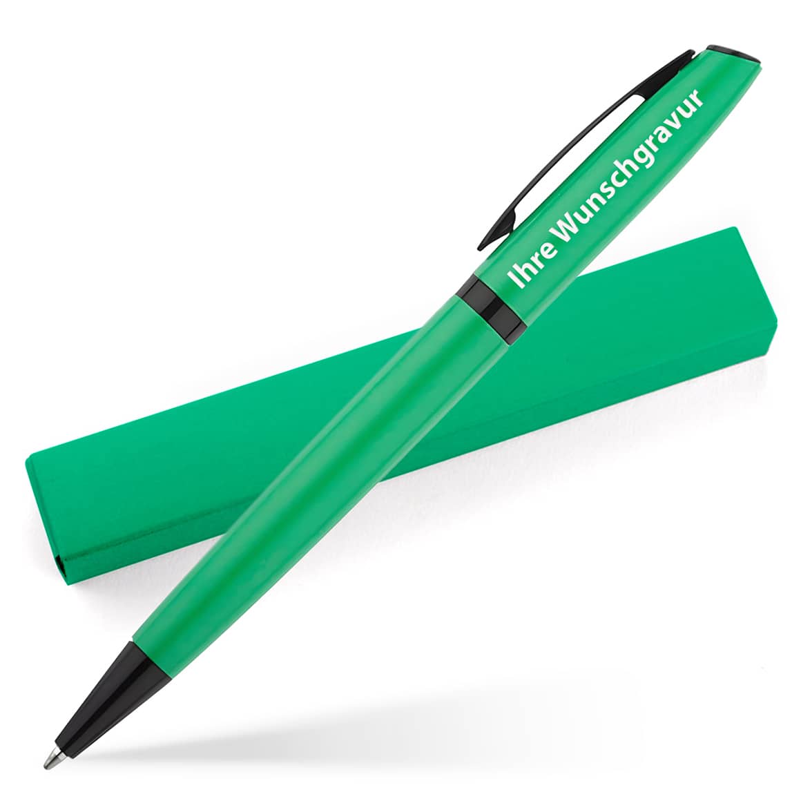 Gravierter Kugelschreiber Zeta in Grün – personalisiert mit Gravur