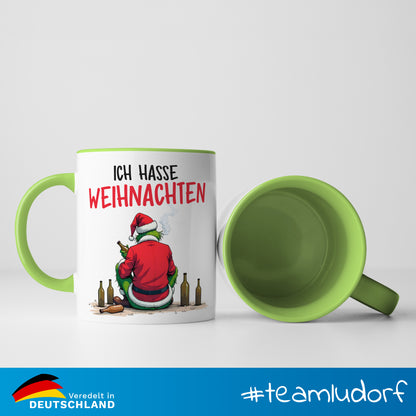 #teamludorf - Tasse mit traurigem Grinch - 300 ml Keramik, spülmaschinenfest, mikrowellengeeignet - Weihnachtstasse Geschenkidee für Kaffeeliebhaber & festliche Deko Ludorf Textilveredelung & Werbetechnik