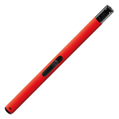 Rotes Kerzenfeuerzeug mit Soft-Touch-Oberfläche