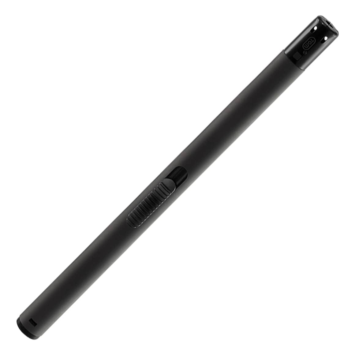 Schwarzes Kerzenfeuerzeug mit Soft-Touch-Oberfläche