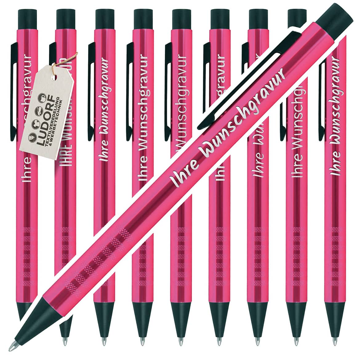 Pink Kugelschreiber personalisiert mit Gravur