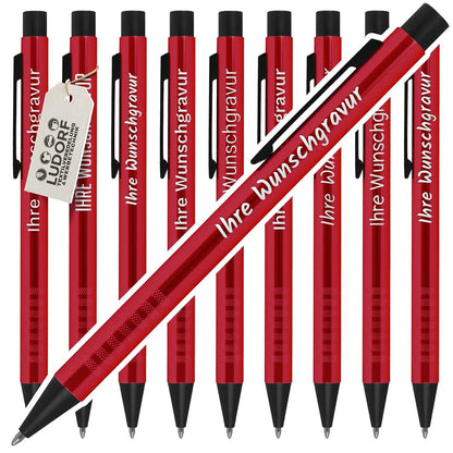 Roter Kugelschreiber mit Logo bedruckt