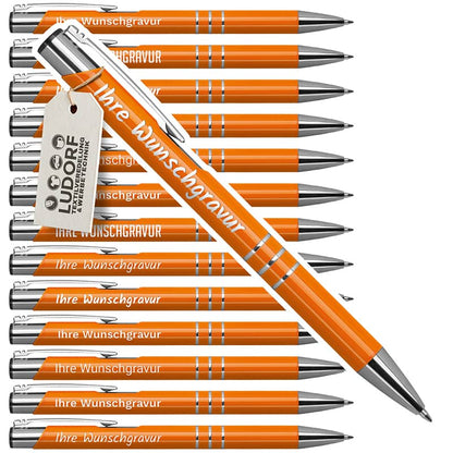 Metall Kugelschreiber DELTA UNI in Orange mit individueller Gravur