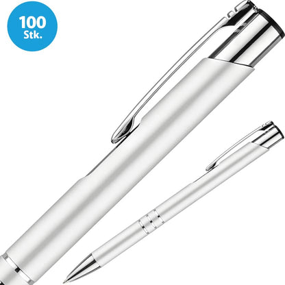 Kugelschreiber GAMMA silber eloxiert mit Gravur Set mit 100