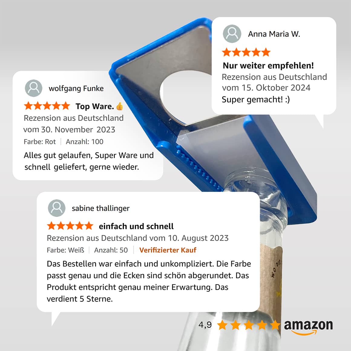 Flaschenöffner mit Verschluss inkl. Bedruckung #teamludorf