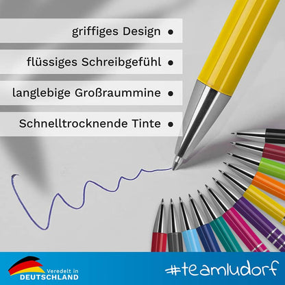 Metall Kugelschreiber DELTA UNI in vielen Farben mit blauer Schreibfarbe und individueller Gravur