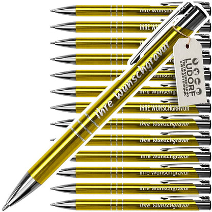 Metall-Kugelschreiber GAMMA in Gelb – personalisierbar mit Logo und Gravur