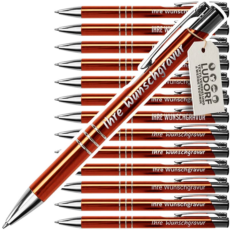 Metall-Kugelschreiber GAMMA in Orange – personalisierbar mit Logo und Gravur