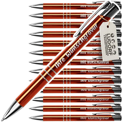 Metall-Kugelschreiber GAMMA in Orange – personalisierbar mit Logo und Gravur
