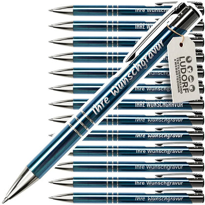 Metall-Kugelschreiber GAMMA in Sky Blau – personalisierbar mit Logo und Gravur