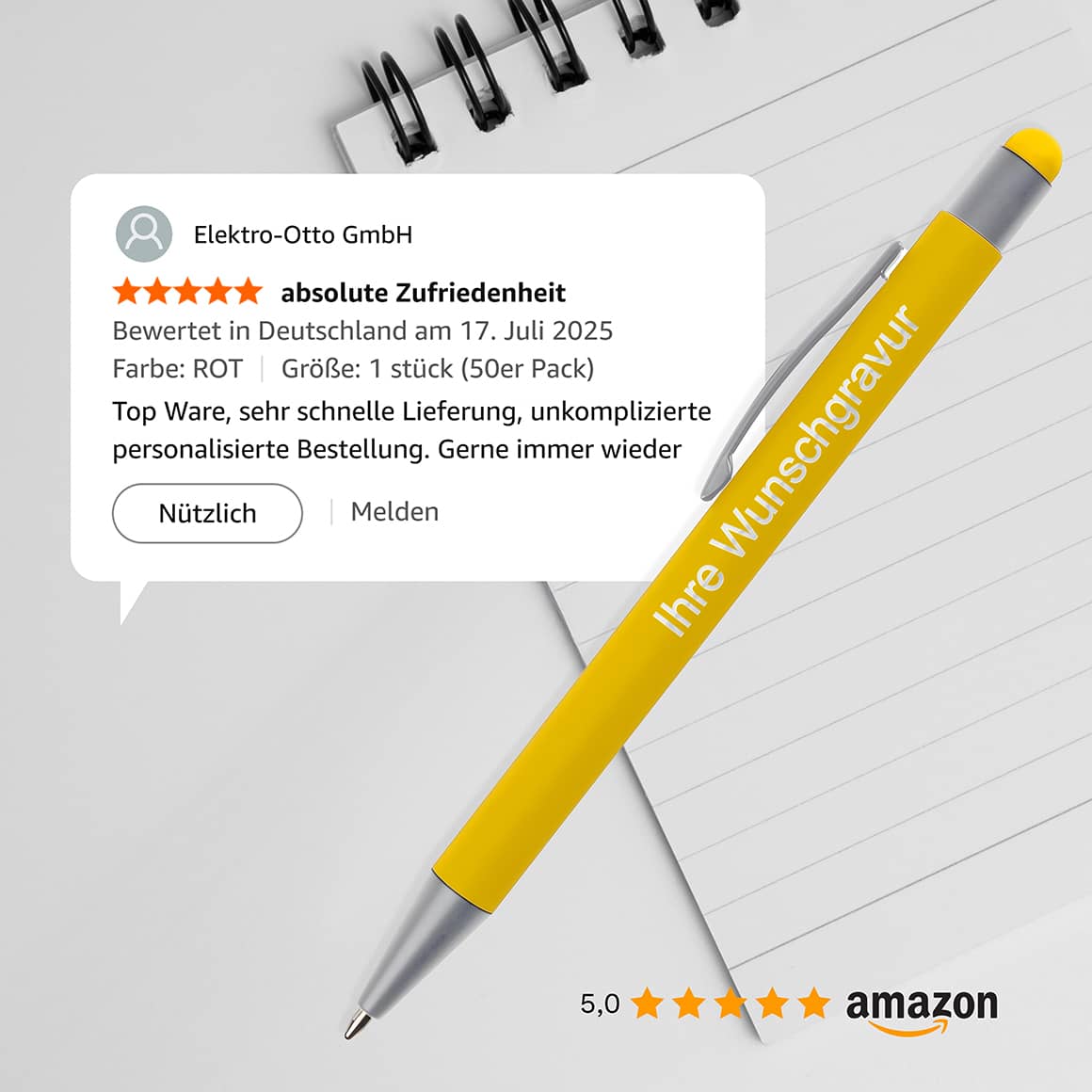 Metall-Kugelschreiber GRIP Touch inkl. Lasergravur – Soft-Touch & Stylus #teamludorf