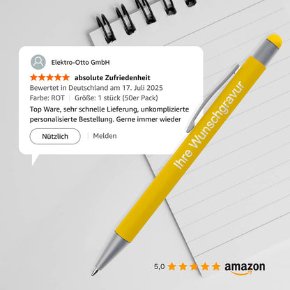 Metall-Kugelschreiber GRIP Touch inkl. Lasergravur – Soft-Touch & Stylus #teamludorf